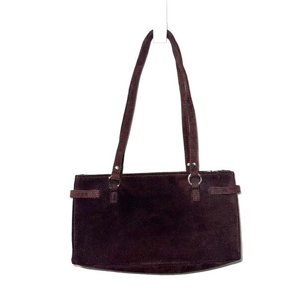 Wilson's Leather Handbags - Vintage Wilson's Leather Suede Shoulder Bag With Coin Purse Brown